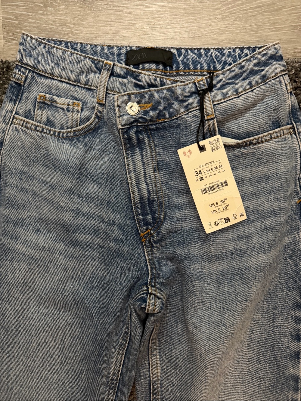 Zara Men's Light Blue Straight Jeans
